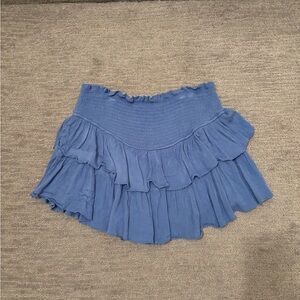 Blue/purple ruffle mini skirt